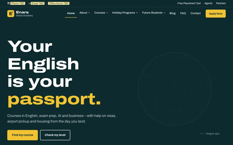 Screenshot of enara-global-academy.netlify.app